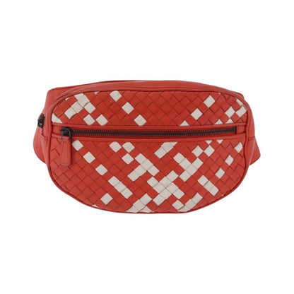 Bottega Veneta Light Waist Intrecciato Leather, Red, Leather, Clutch