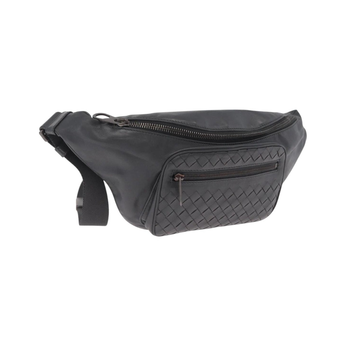 Bottega Veneta Light Waist Intrecciato Leather, Gray, Leather, Handbag