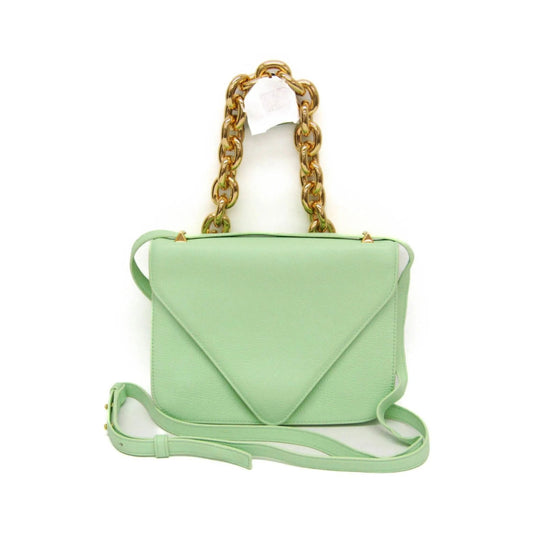 Bottega Veneta Mount Leather, Green, Leather, Shoulder Bag