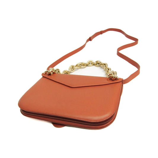 Bottega Veneta Mount Leather, Orange, Leather, Shoulder Bag