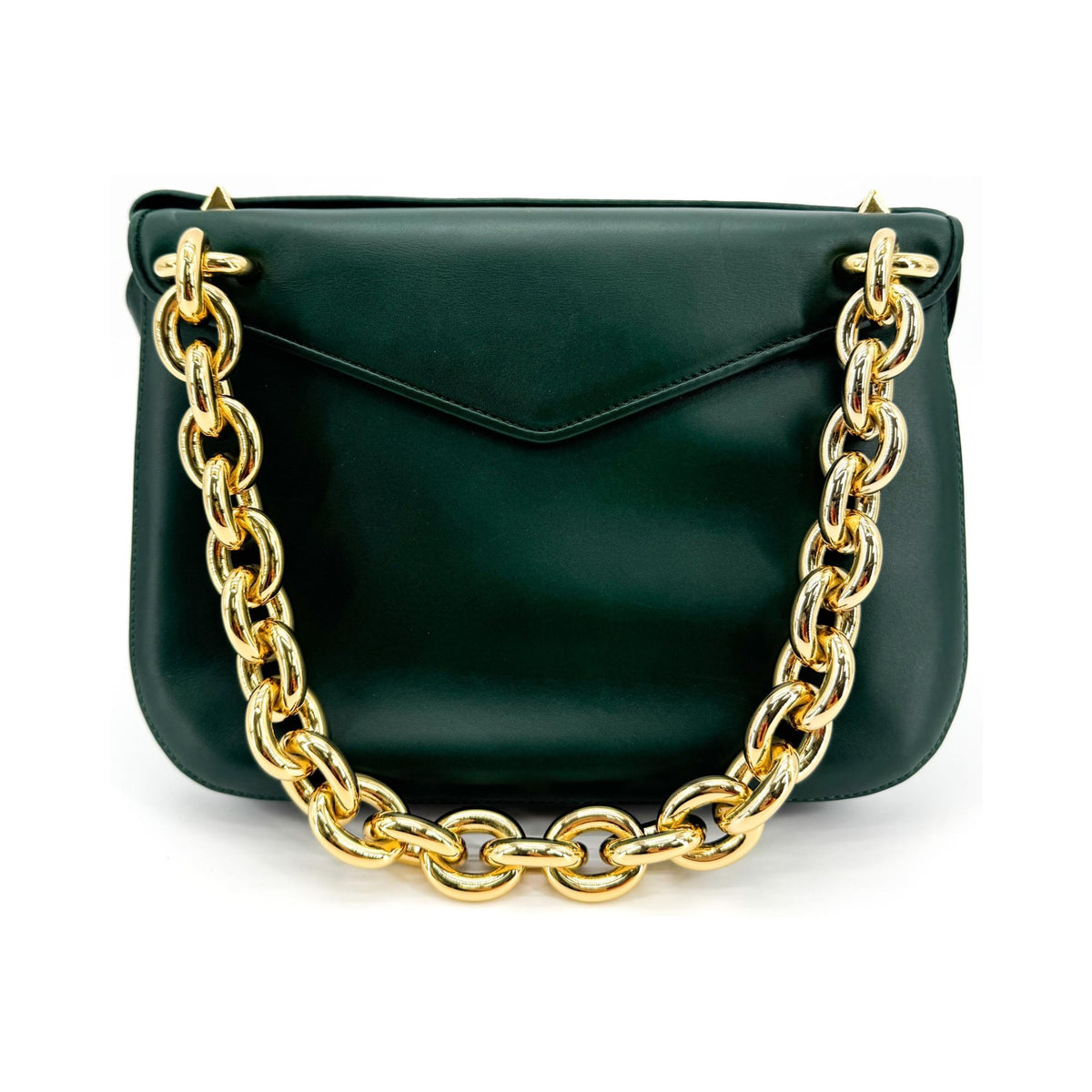 Bottega Veneta Mount Leather, Green, Leather, Shoulder Bag