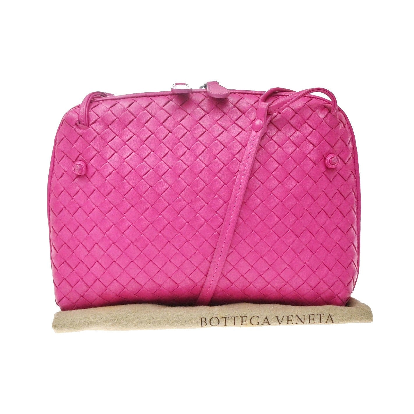 Bottega Veneta Nodini Intrecciato Nappa, Pink, Leather, Shoulder Bag