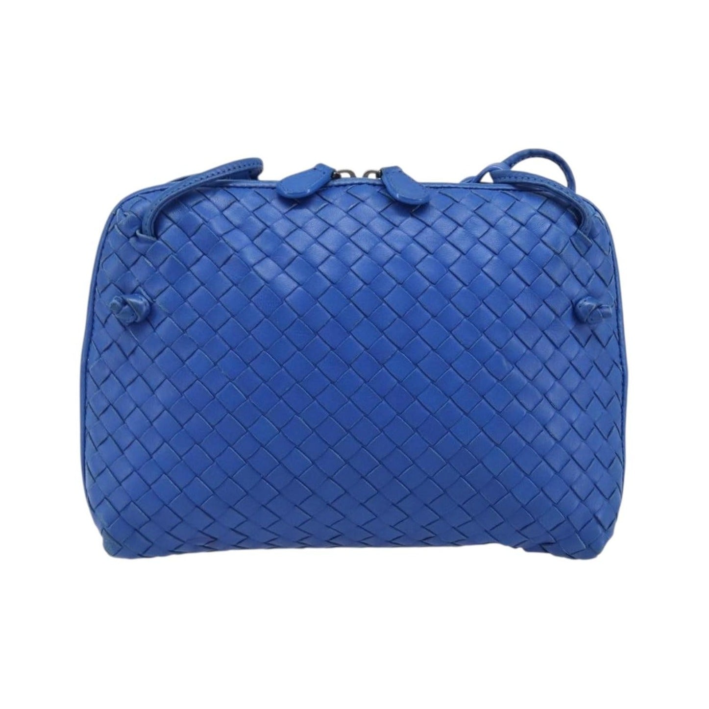 Bottega Veneta Nodini Intrecciato Nappa, Blue, Leather, Shoulder Bag
