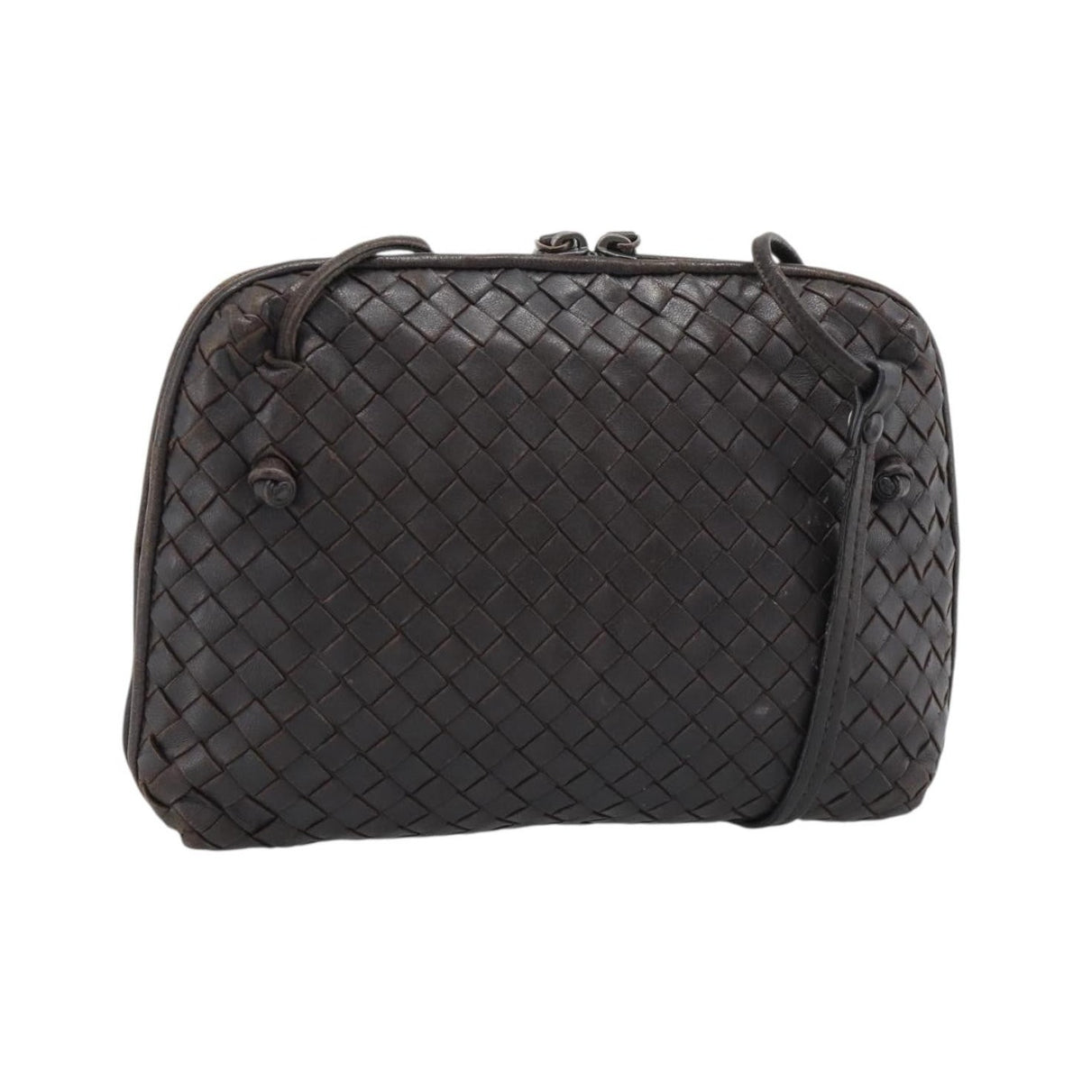 Bottega Veneta Nodini Intrecciato Nappa, Brown, Leather, Crossbody Bag