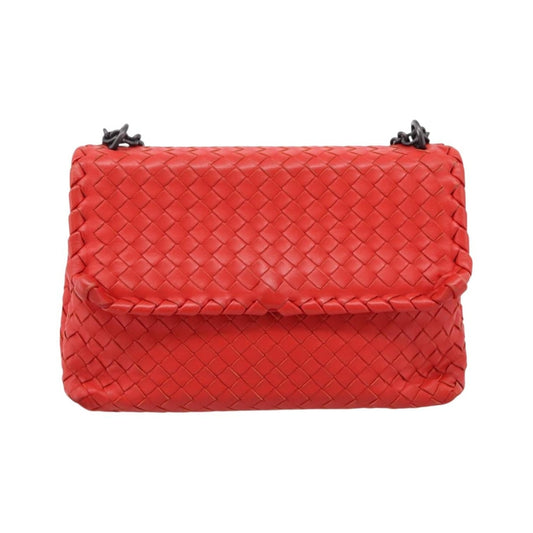 Bottega Veneta Olimpia Intrecciato Nappa, Red, Leather, Shoulder Bag