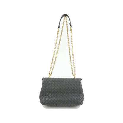 Bottega Veneta Olimpia Intrecciato Nappa, Gray, Leather, Crossbody Bag