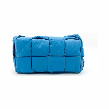 Bottega Veneta Padded Tech Cassette Intrecciato Nylon, Blue, Nylon, Crossbody Bag