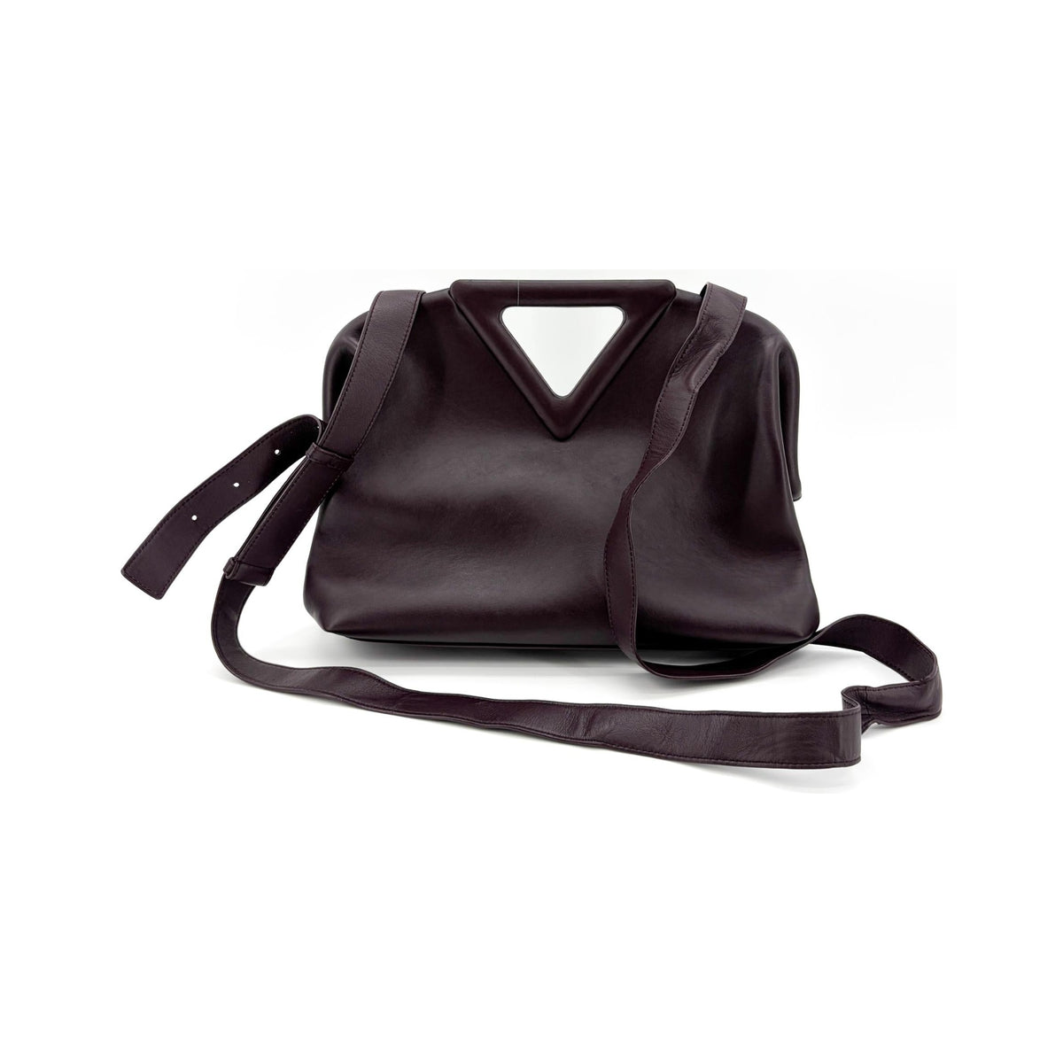 Bottega Veneta Point Leather, Purple, Leather, Shoulder Bag