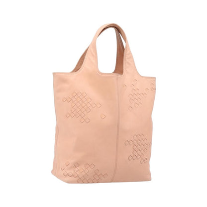 Bottega Veneta Regent Leather with Intrecciato Detail, Pink, Leather, Tote Bag