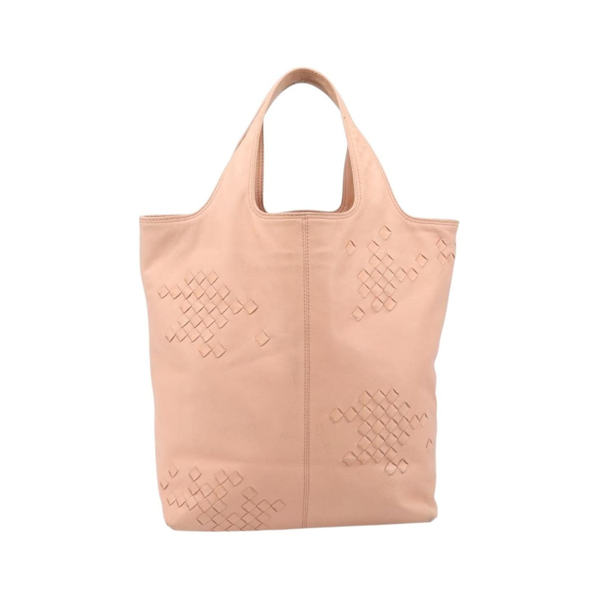 Bottega Veneta Regent Leather with Intrecciato Detail, Pink, Leather, Tote Bag