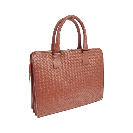 Bottega Veneta Soft Slim Intrecciato Nappa, Brown, Leather, Briefcase