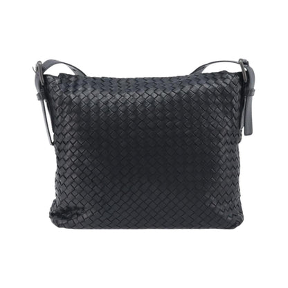 Bottega Veneta Square Flap Messenger Intrecciato Nappa, Black, Leather, Handbag