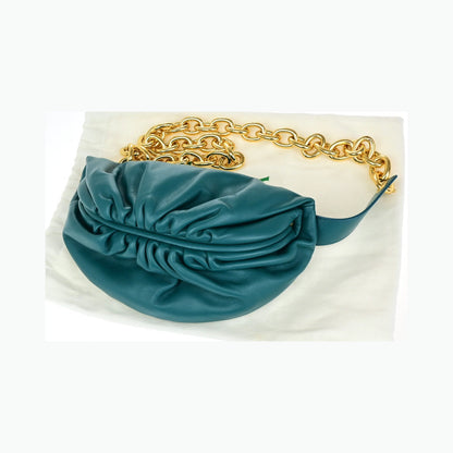Bottega Veneta The Chain Leather, Green, Leather, Bag