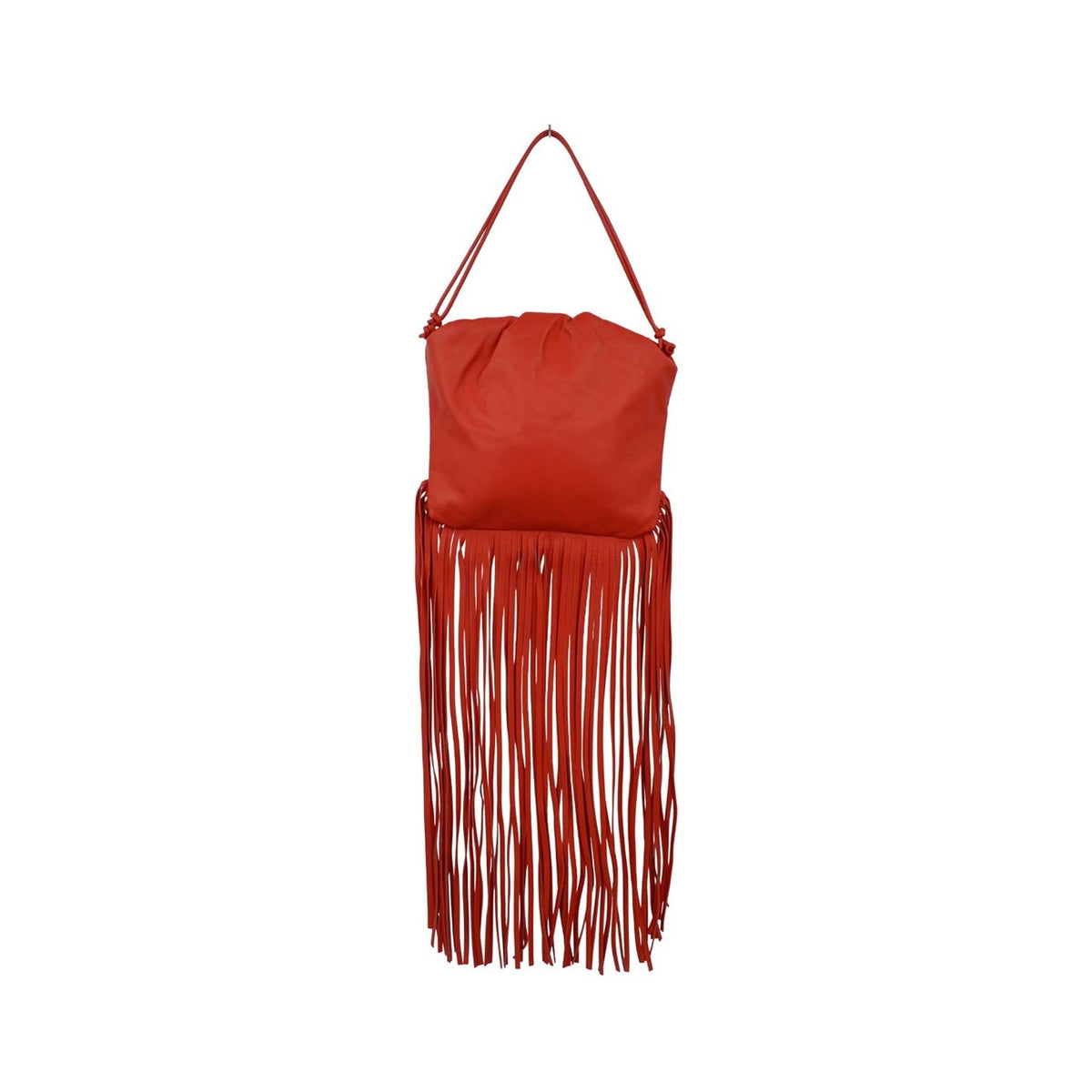 Bottega Veneta The Fringe Leather, Red, Leather, Clutch
