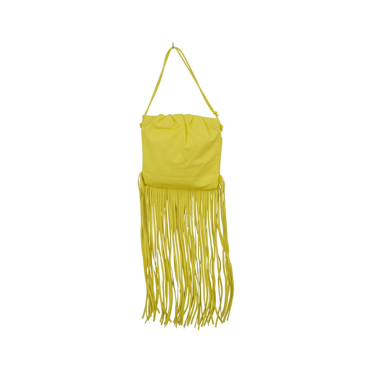 Bottega Veneta The Fringe Leather, Yellow, Leather, Clutch