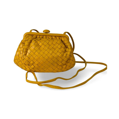 Bottega Veneta The Pouch Intrecciato Nappa, Yellow, Other, Clutch