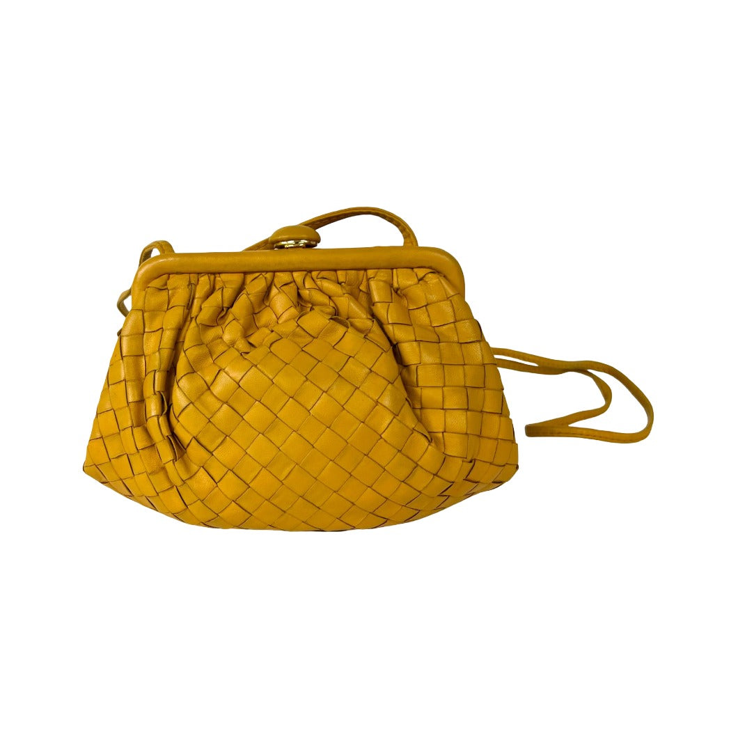 Bottega Veneta The Pouch Intrecciato Nappa, Yellow, Other, Clutch