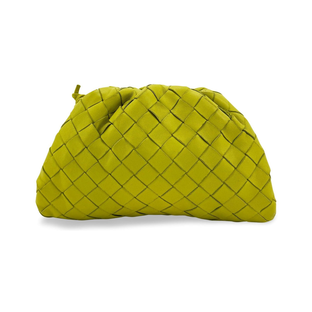 Bottega Veneta The Pouch Intrecciato Nappa, Green, Leather, Clutch
