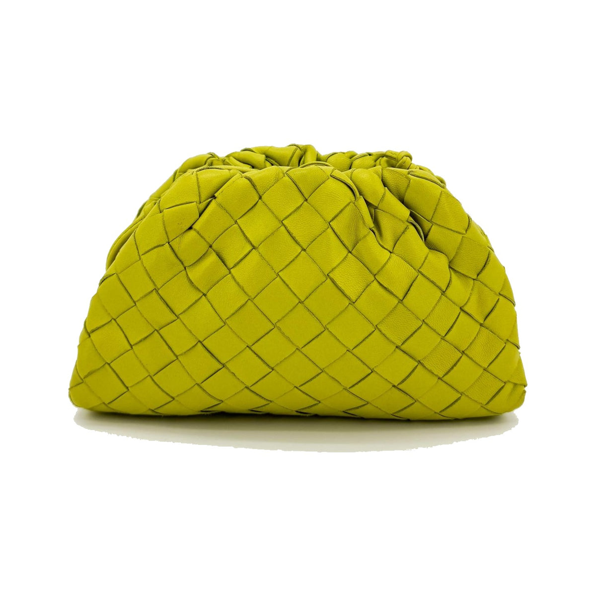 Bottega Veneta The Pouch Intrecciato Nappa, Green, Leather, Clutch