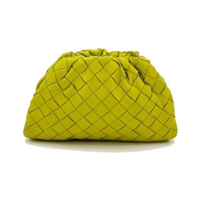 Bottega Veneta The Pouch Intrecciato Nappa, Green, Leather, Clutch