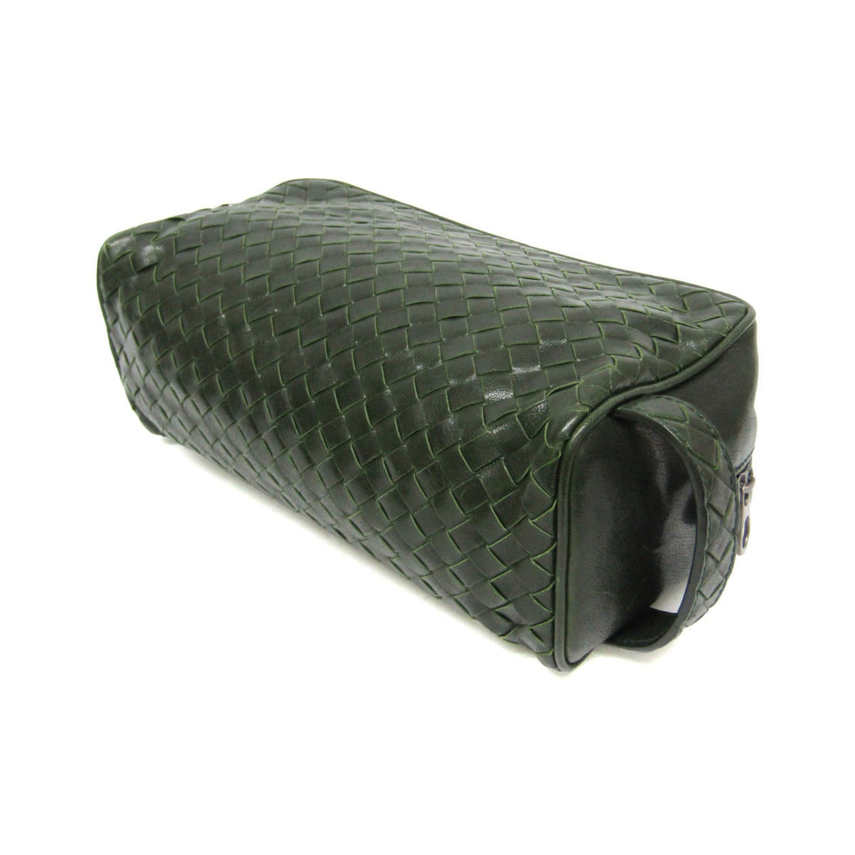 Bottega Veneta Toiletry Case Intrecciato Nappa, Green, Leather, Clutch