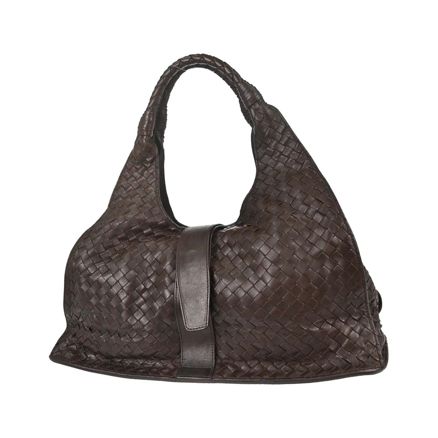 Bottega Veneta Top Flap Hobo Intrecciato Nappa, Brown, Leather, Handbag