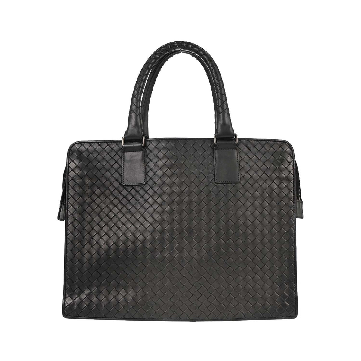 Bottega Veneta Top Zip Intrecciato Nappa, Black, Leather, Briefcase