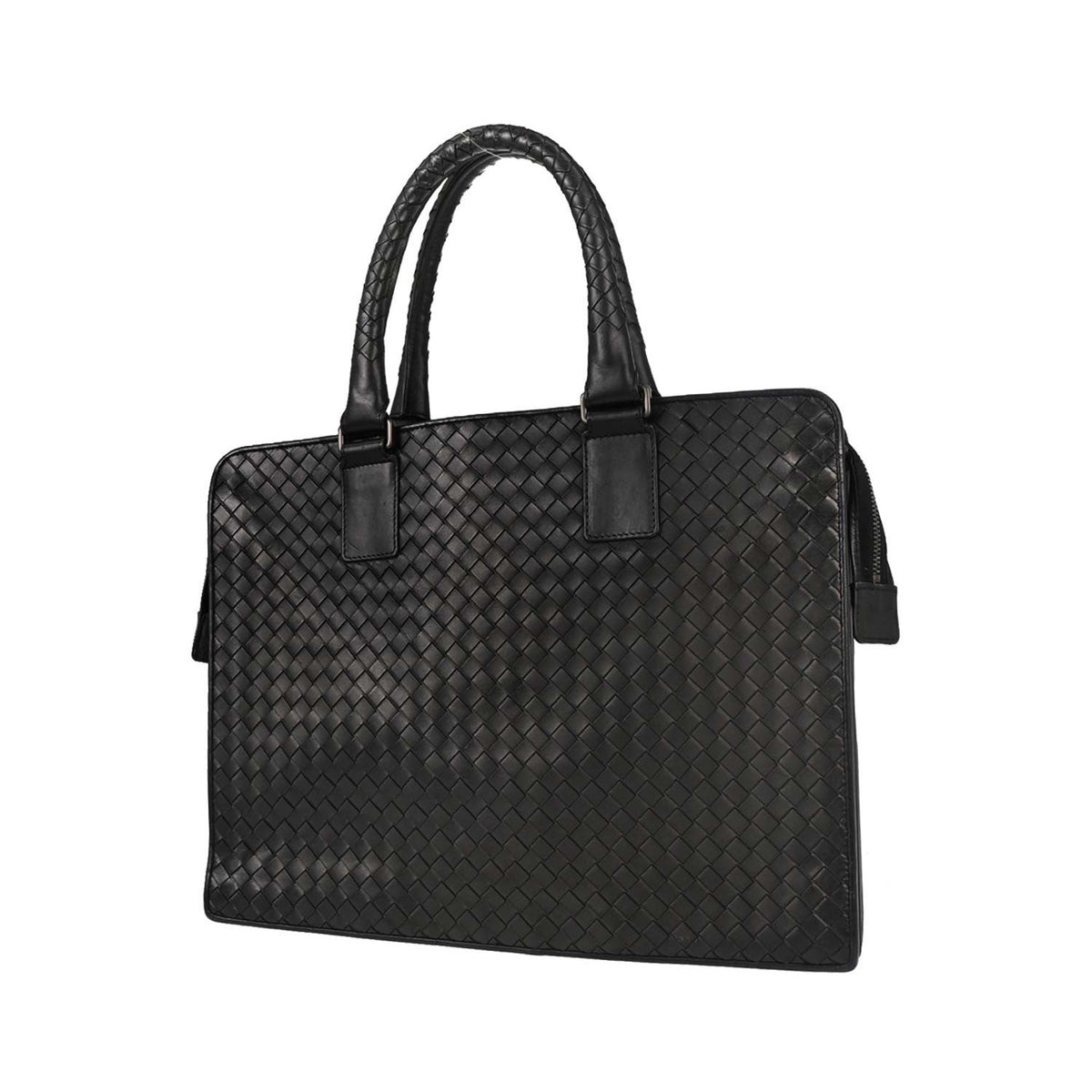 Bottega Veneta Top Zip Intrecciato Nappa, Black, Leather, Briefcase