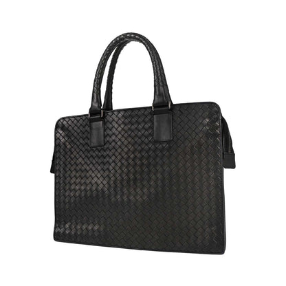 Bottega Veneta Top Zip Intrecciato Nappa, Black, Leather, Briefcase