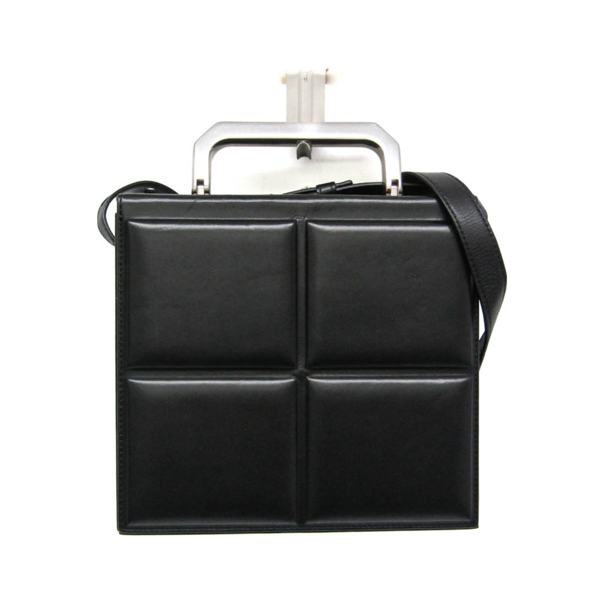 Bottega Veneta Trunk Top Handle Messenger Padded Leather, Black, Leather, Handbag