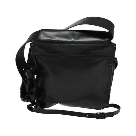 Bottega Veneta Utility Waist Leather with Intrecciato, Black, Leather, Shoulder Bag