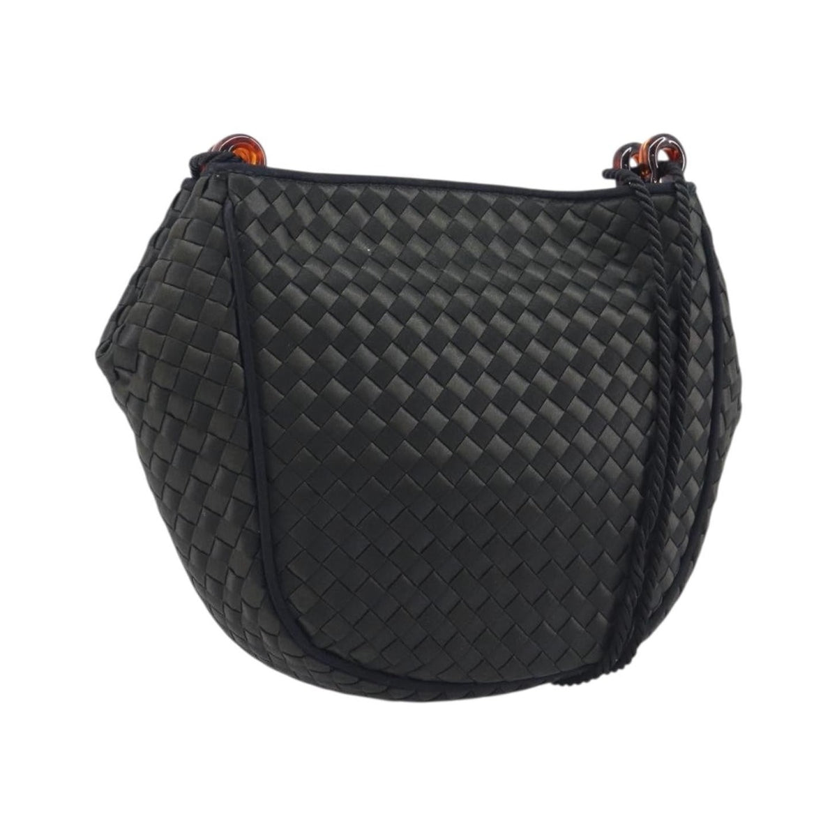 Bottega Veneta Vintage Intrecciato Hobo Nylon, Black, Nylon, Shoulder Bag