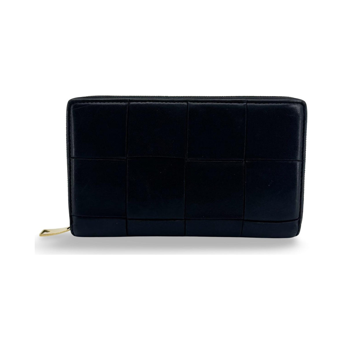 Bottega Veneta Zip Around Intrecciato Nappa, Black, Leather, Wallet