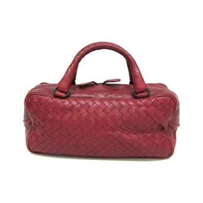 Bottega Veneta Zip Boston Intrecciato Nappa, Red, Leather, Handbag