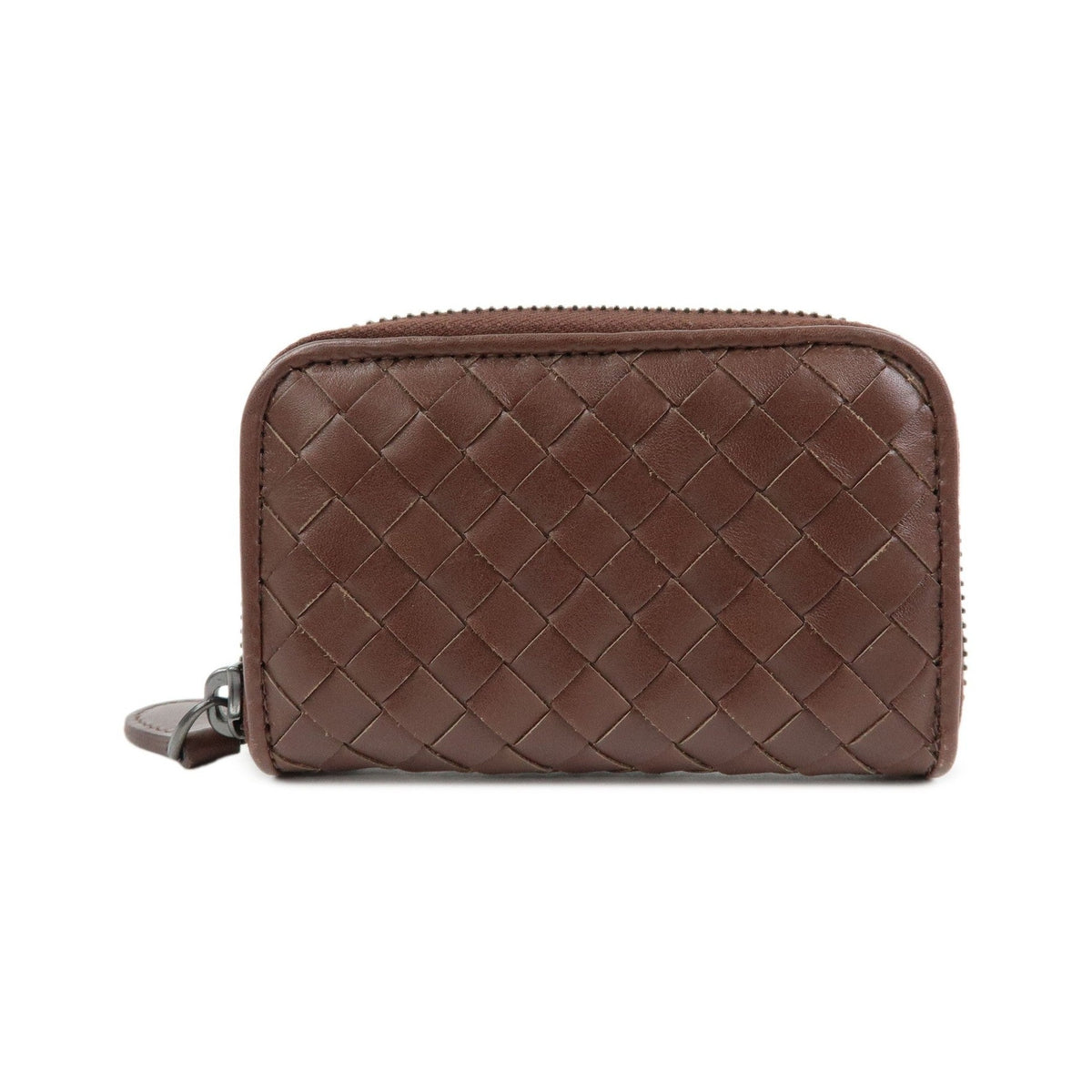 Bottega Veneta Zip Coin Purse Intrecciato Nappa, Brown, Leather, Clutch