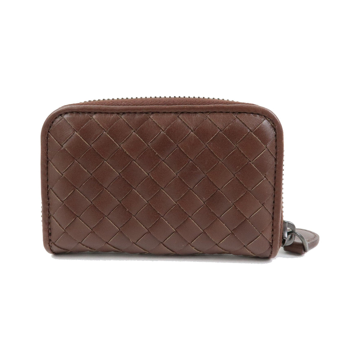 Bottega Veneta Zip Coin Purse Intrecciato Nappa, Brown, Leather, Clutch