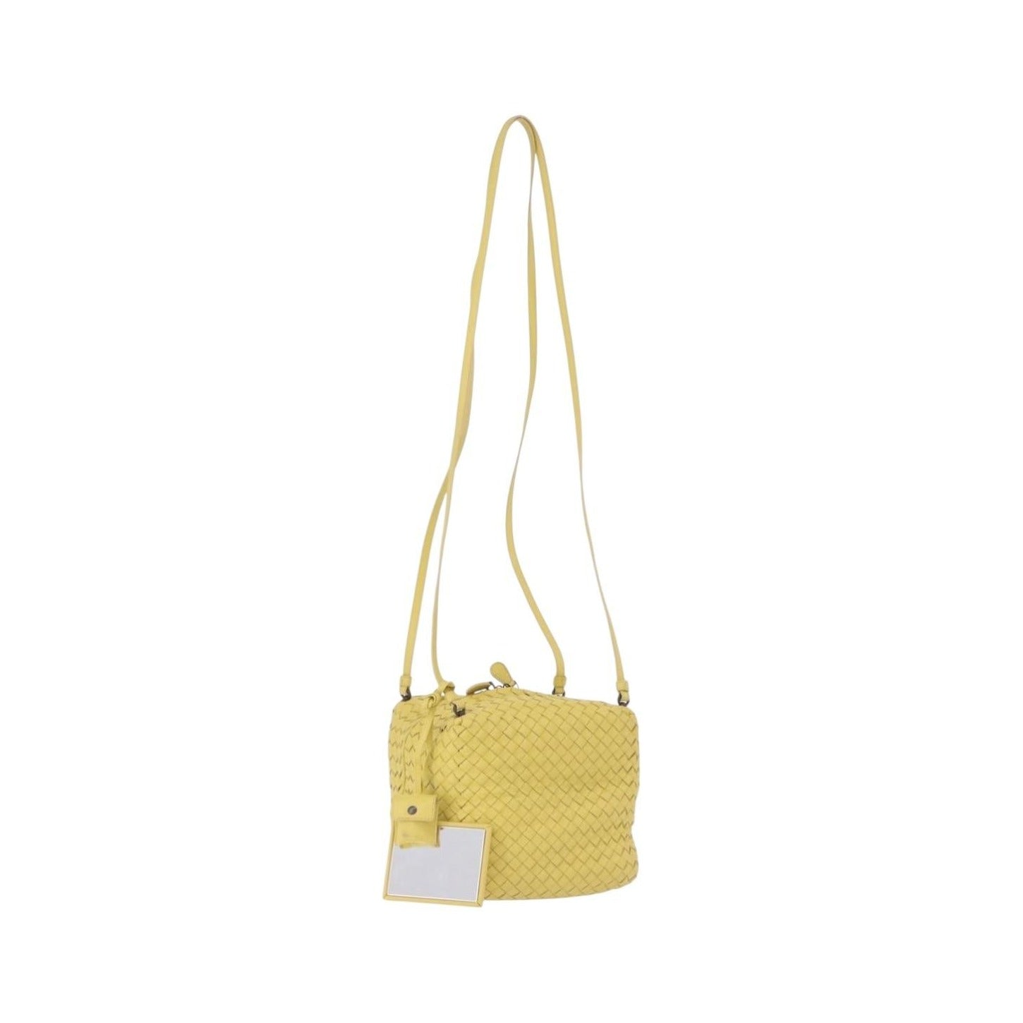 Bottega Veneta Zip Cube Messenger Intrecciato Nappa, Yellow, Leather, Shoulder Bag