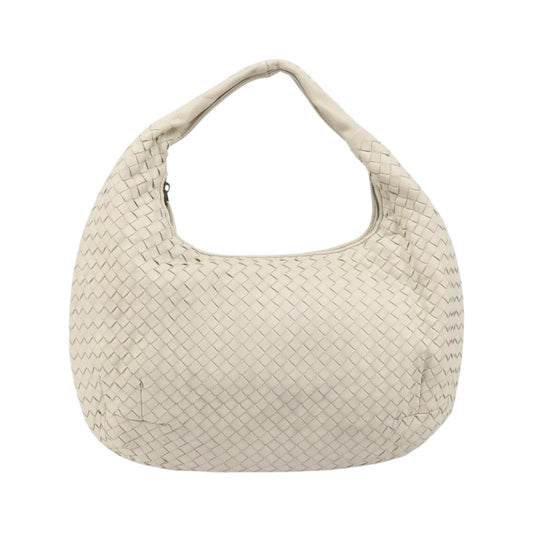 Bottega Veneta Zip Hobo Intrecciato, White, Leather, Handbag