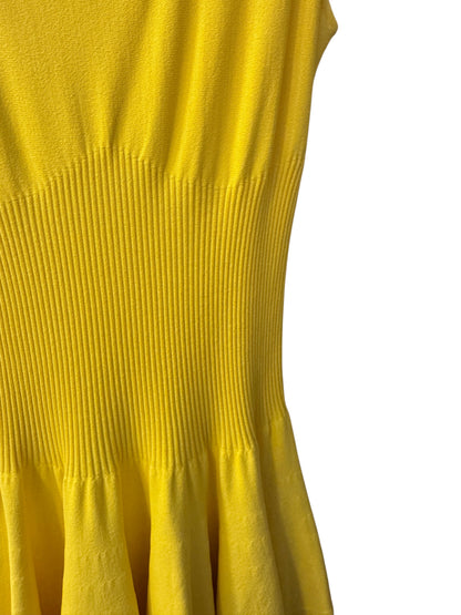 Brandsamsara Alexander McQueen yellow viscose blend dress with ribbed waist detail