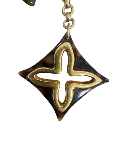 Brandsamsara Louis Vuitton Bijoux Sac Insolence bag charm in brown tortoise shell resin and polished gold-tone brass