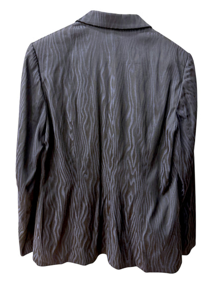 Brandsamsara Max&Co suit jacket in a dark multicolor acetate blend with a subtle wavy wood grain pattern