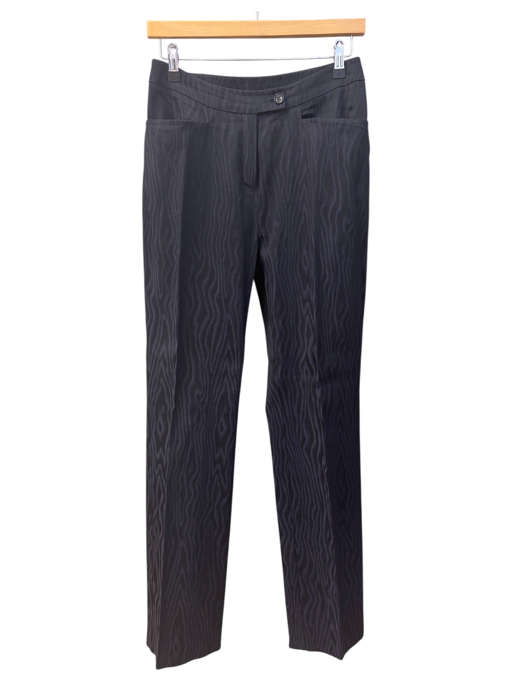 Brandsamsara Max & Co tailored trousers in a black acetate blend with a subtle wavy textured pattern