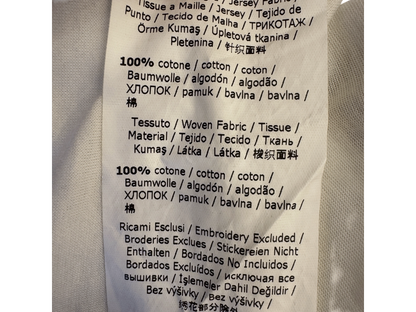 Brandsamsara Max Mara Weekend top fabric care label showing 100% cotton composition and made in Italy details