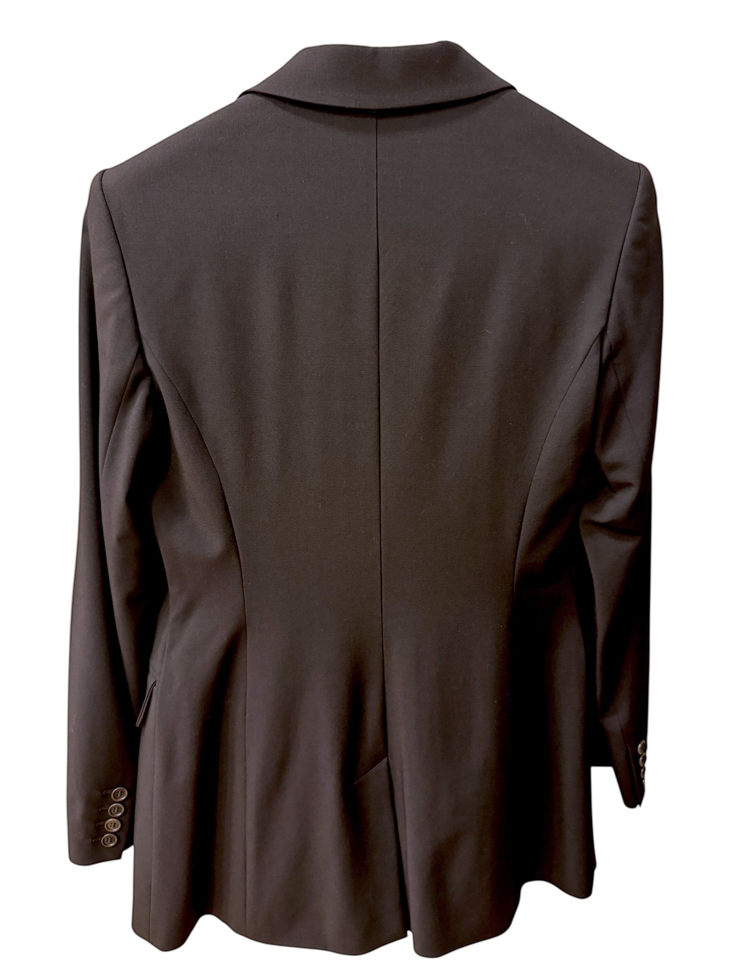 Brandsamsara Sportmax brown viscose blend suit jacket back view with long sleeves and tailored fit