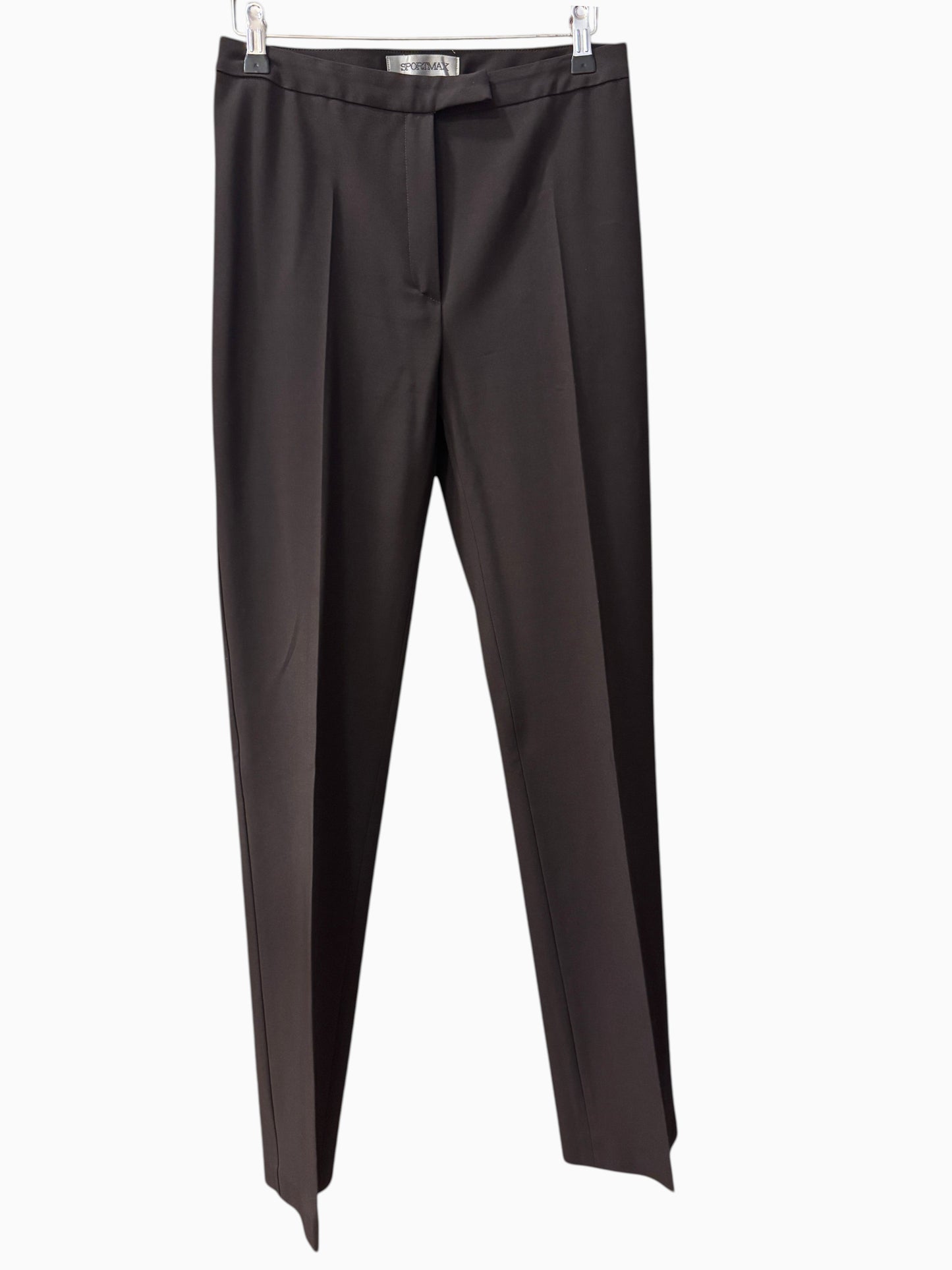 Brandsamsara Sportmax brown viscose blend tailored trousers with a clean front and pressed creases