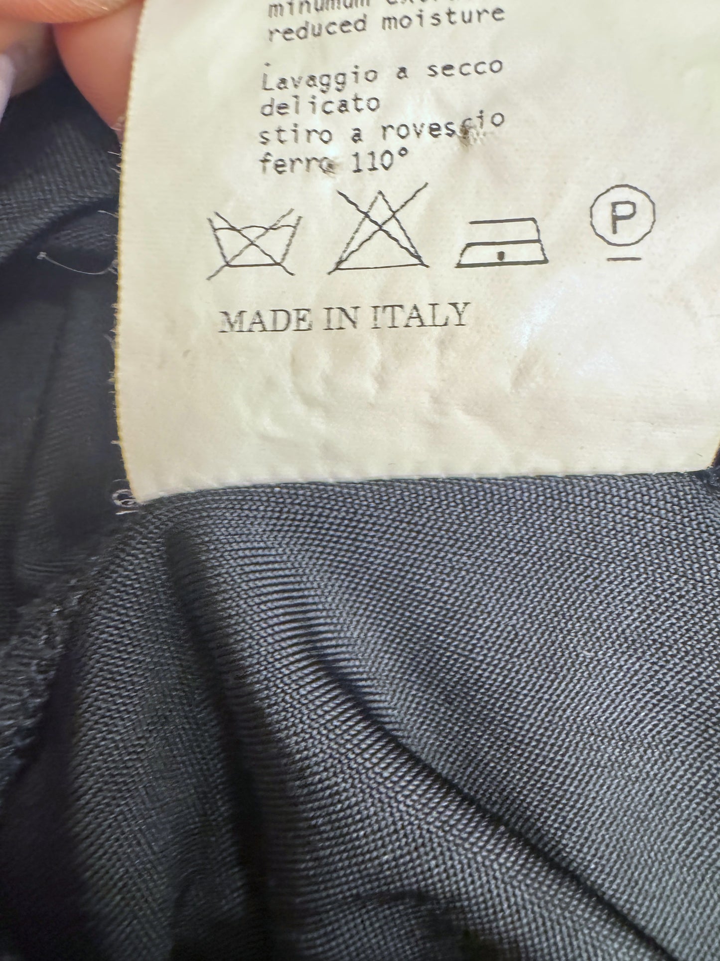 Brandsamsara Thierry Mugler black viscose blend top care label with Made in Italy text