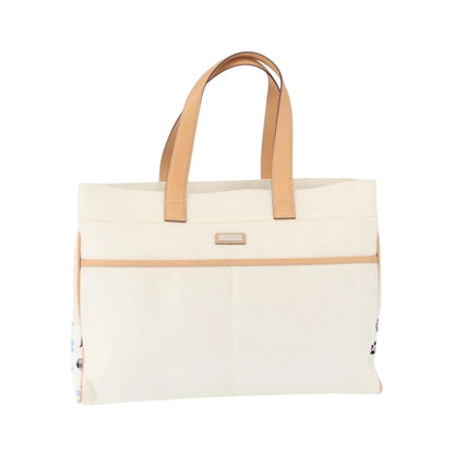 Burberry Black Label Canvas, White, Canvas, Tote Bag