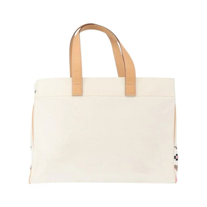 Burberry Black Label Canvas, White, Canvas, Tote Bag