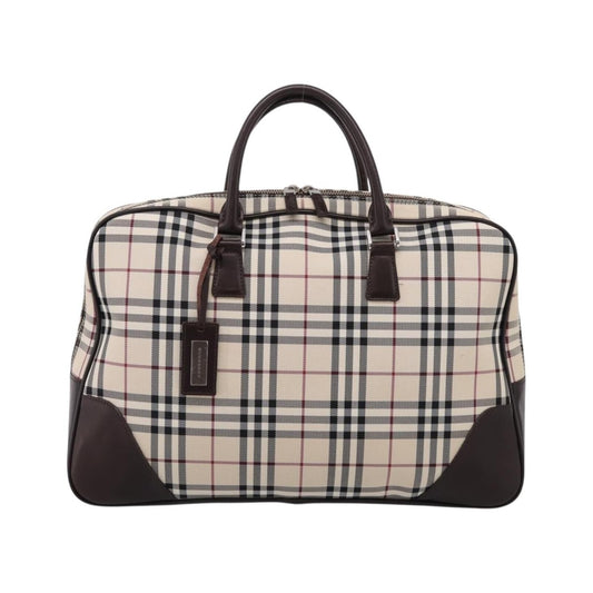 Burberry Boston Nova Check Canvas, Beige, Nylon, Handbag