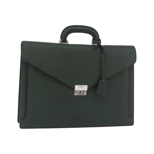Burberry Briefcase Leather, Green, Leather, Briefcase